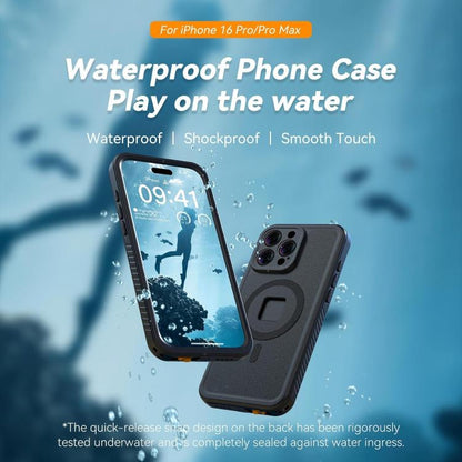 For iPhone 16 Pro TELESIN IP68 Waterproof Case Submersible Touchscreen Phone Cover - iPhone 16 Pro Cases by TELESIN | Online Shopping UK | buy2fix