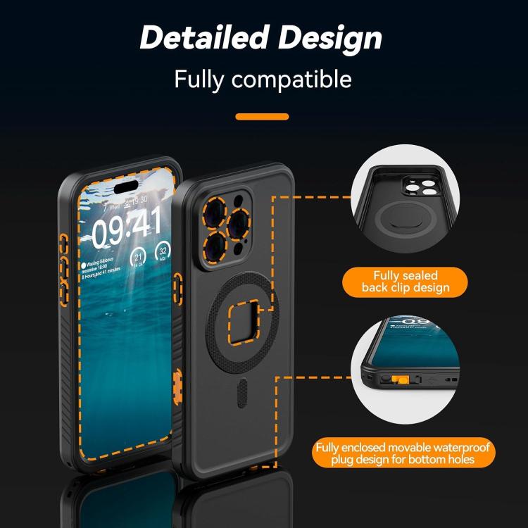 For iPhone 16 Pro TELESIN IP68 Waterproof Case Submersible Touchscreen Phone Cover - iPhone 16 Pro Cases by TELESIN | Online Shopping UK | buy2fix