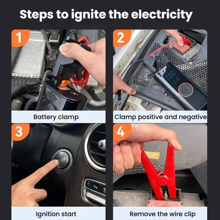 SUITU ST-9650D 4 x 2000mAh Car Emergency Starting Power Supply Inflatable Pump Integrated Machine - Inflatable Pump by SUITU | Online Shopping UK | buy2fix