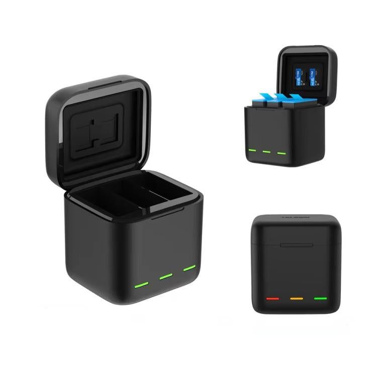 For GoPro HERO13 Black TELESIN 3 Slots Charging Case Compact Storage Box(Black) - Charger by TELESIN | Online Shopping UK | buy2fix