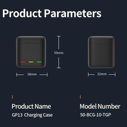 For GoPro HERO13 Black TELESIN 3 Slots Charging Case Compact Storage Box(Black) - Charger by TELESIN | Online Shopping UK | buy2fix