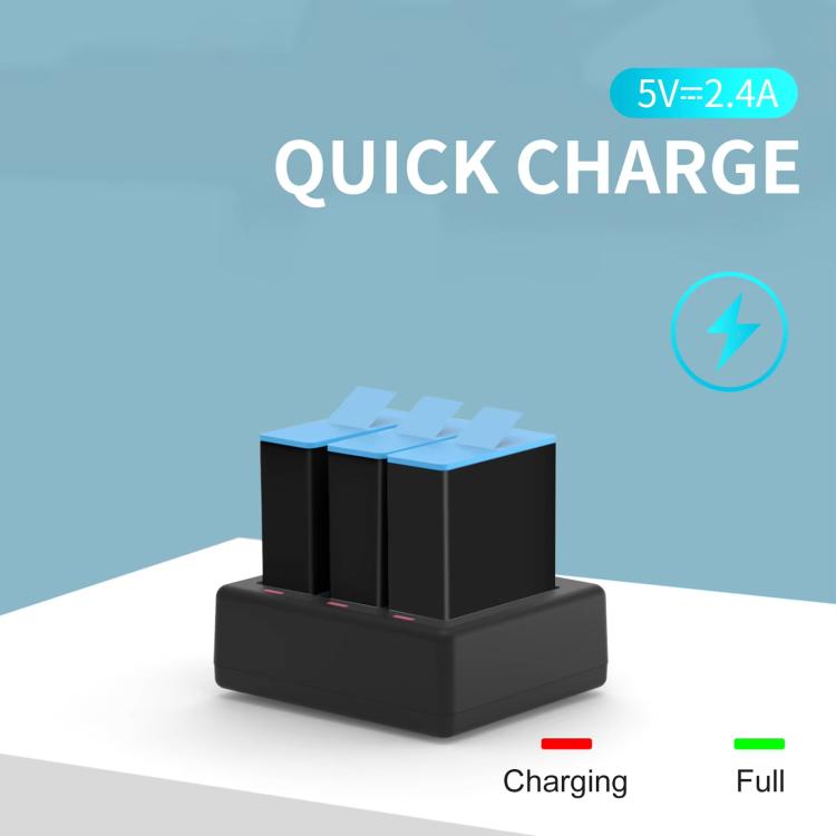 For GoPro HERO13 Black TELESIN 3 Slots Charging Base Action Camera Accessories(Black) - Charger by TELESIN | Online Shopping UK | buy2fix