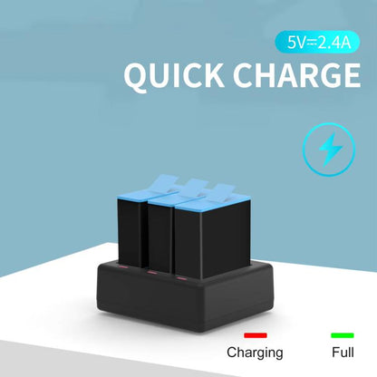 For GoPro HERO13 Black TELESIN 3 Slots Charging Base Action Camera Accessories(Black) - Charger by TELESIN | Online Shopping UK | buy2fix