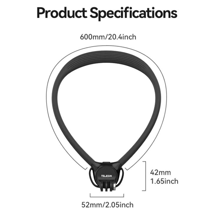 TELESIN Action Camera Neck Holder SE2.0 POV Perspective Bracket With Adjustable Chest Strap(Gray) - Holder by TELESIN | Online Shopping UK | buy2fix