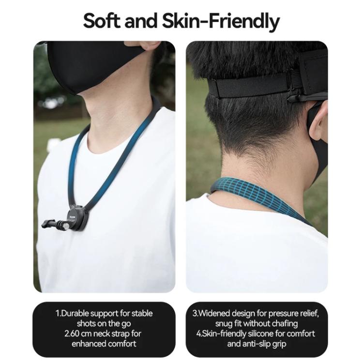 TELESIN Action Camera Neck Holder SE2.0 POV Perspective Bracket With Adjustable Chest Strap(Black) - Holder by TELESIN | Online Shopping UK | buy2fix