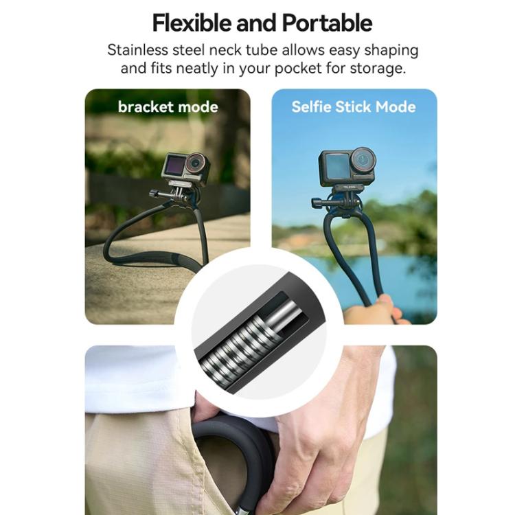 TELESIN Action Camera Neck Holder SE2.0 POV Perspective Bracket With Adjustable Chest Strap(Black) - Holder by TELESIN | Online Shopping UK | buy2fix