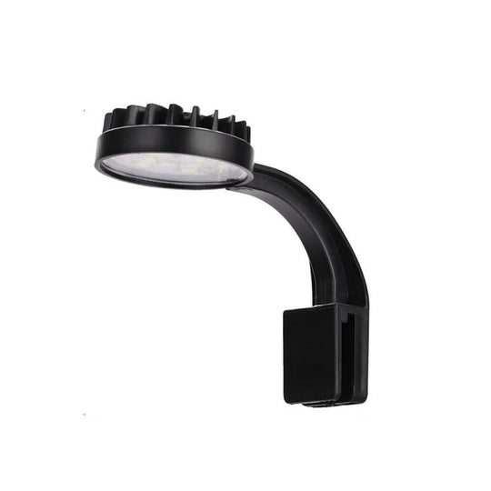 220V 5W Blue White Aquarium LED Clip Light with 12 LEDs USB Powered Mini Fish Tank Light for Aquatic Plants, Water Grass & Small Tanks(Black)