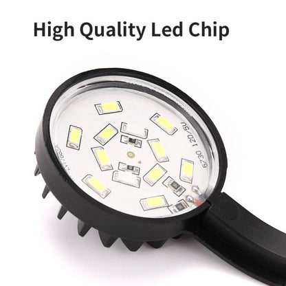 220V 5W Blue White Aquarium LED Clip Light with 12 LEDs USB Powered Mini Fish Tank Light for Aquatic Plants, Water Grass & Small Tanks(White) - Fish Tank Lamps by buy2fix | Online Shopping UK | buy2fix