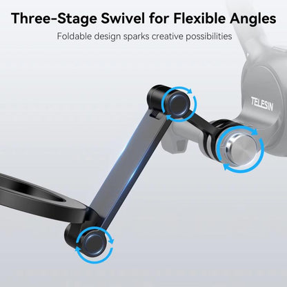 TELESIN Mobile Phone Magnetic Stand Two Claw Adapter Compatible with Chest Strap, Backpack Clip, Neck Mount(Black) - Stand by TELESIN | Online Shopping UK | buy2fix