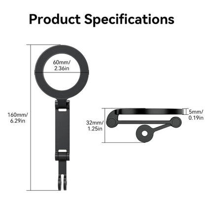 TELESIN Mobile Phone Magnetic Stand Two Claw Adapter Compatible with Chest Strap, Backpack Clip, Neck Mount(Black) - Stand by TELESIN | Online Shopping UK | buy2fix