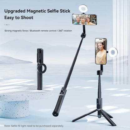 TELESIN 1.3m Magnetic Selfie Stick Tripod Phone Stand for Outdoor Vlog & Live Streaming with Bluetooth Remote(Black) - Stand by TELESIN | Online Shopping UK | buy2fix