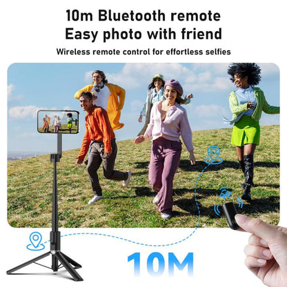 TELESIN 1.3m Magnetic Selfie Stick Tripod Phone Stand for Outdoor Vlog & Live Streaming with Bluetooth Remote(Black) - Stand by TELESIN | Online Shopping UK | buy2fix