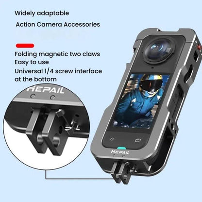 For Insta360 X5 HEPAIL AC-81 Metal Rabbit Cage Extended Protective Frame - Mount & Holder by HEPAIL | Online Shopping UK | buy2fix