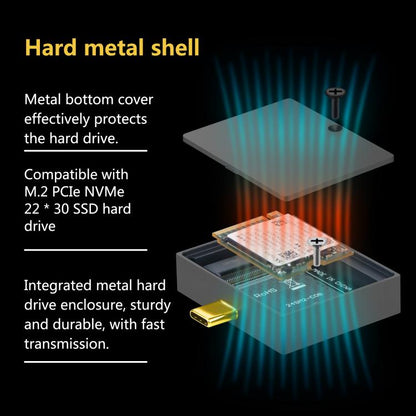 M.2 2230 NVMe Solid State Drive Enclosure 10Gbps Portable External Enclosure(Yellow) - HDD Enclosure by buy2fix | Online Shopping UK | buy2fix