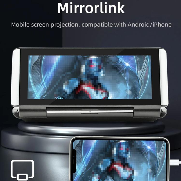 6.86 Inch Foldable Portable Bluetooth Car MP5 Player With MirrorLink/CarPlay/Android Auto Support, Spec: B5370+8LEDs Reversing Camera - Car MP3 & MP4 & MP5 by buy2fix | Online Shopping UK | buy2fix