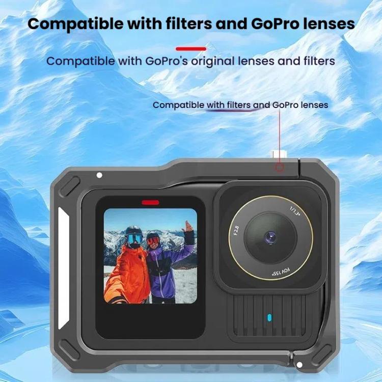 HEPAIL AC68 Aluminum Alloy Rabbit Cage Frame For GoPro HERO13 Black /12 Black /11 Black /10 Black /9 Black - Metal Cases by HEPAIL | Online Shopping UK | buy2fix