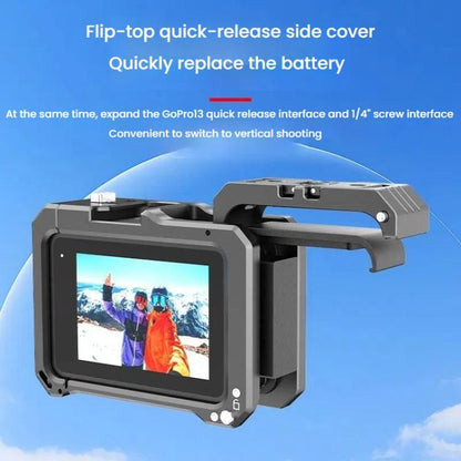 HEPAIL AC68 Aluminum Alloy Rabbit Cage Frame For GoPro HERO13 Black /12 Black /11 Black /10 Black /9 Black - Metal Cases by HEPAIL | Online Shopping UK | buy2fix