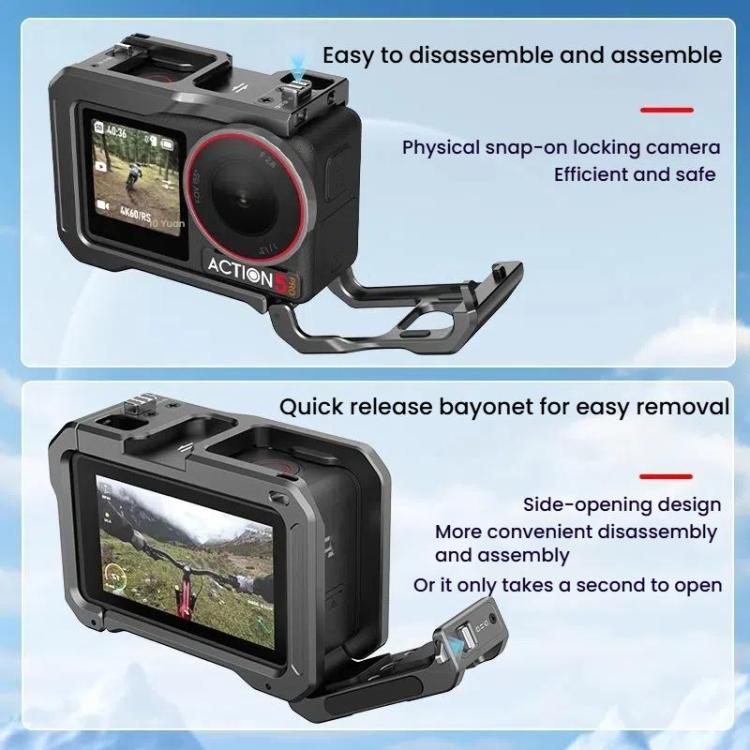 For DJI Osmo Action 5 Pro / 4 / 3 HEPAIL AC70 Metal Rabbit Cage - Protection Frame by HEPAIL | Online Shopping UK | buy2fix