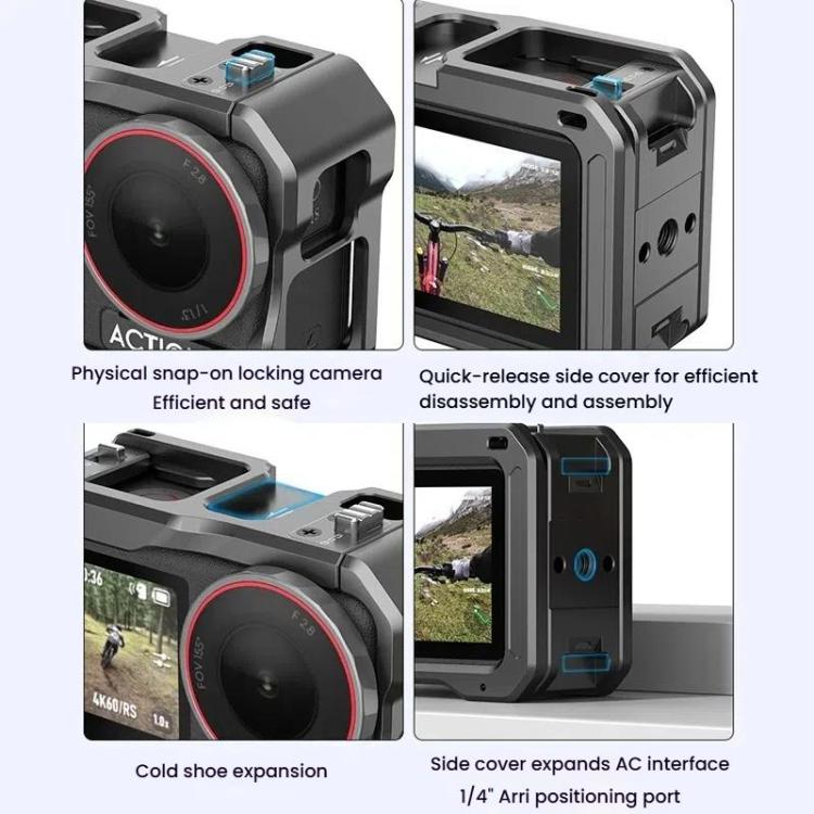 For DJI Osmo Action 5 Pro / 4 / 3 HEPAIL AC70 Metal Rabbit Cage - Protection Frame by HEPAIL | Online Shopping UK | buy2fix