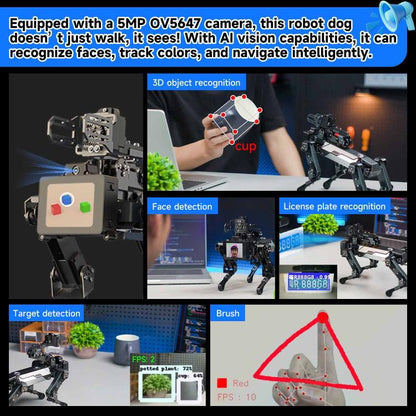 YAHBOOM DOGZILLA-Lite AI-Powered Bionic Robotic Dog 15-DOF Desktop Companion With Robotic Arm, Raspberry Pi Controlled, Multimodal AI & Visual Interaction - Robotics Accessories by YAHBOOM | Online Shopping UK | buy2fix