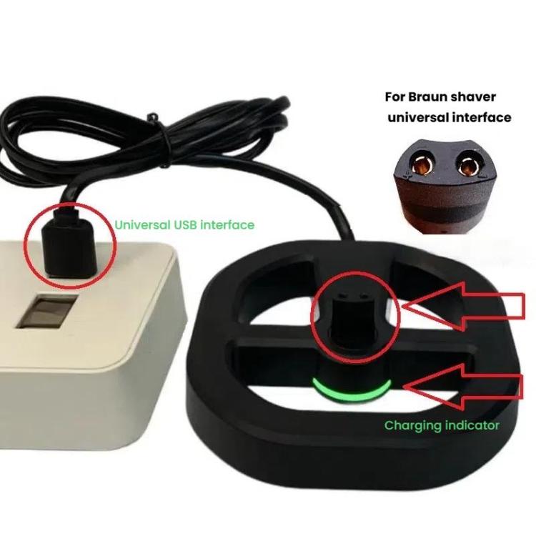 FLX-5210 Charging Base For Braun Series 1/3/5/6/7/8/9 Replacement Charger(Black) - Shavers Parts by buy2fix | Online Shopping UK | buy2fix