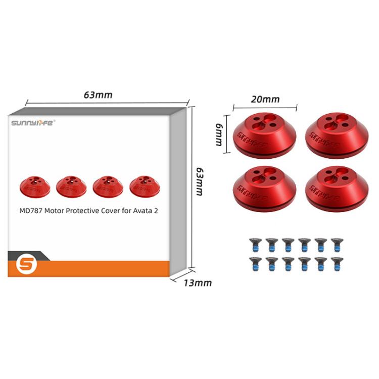 For DJI Avata 2 Sunnylife AT2-MD787 Motor Anti-dust Cover Aluminum Alloy Motor Protection Cover(Red) - Other by Sunnylife | Online Shopping UK | buy2fix