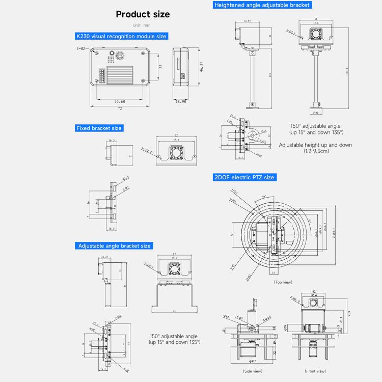 Yahboom K230 Vision Module With 2.4-Inch HD Touch Screen 32G TF Card With Heightened Angle Adjustable Bracket - Components Kits by Yahboom | Online Shopping UK | buy2fix