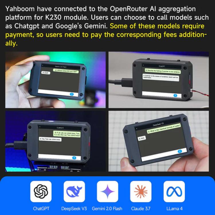 Yahboom K230 Vision Module With 2.4-Inch HD Touch Screen 32G TF Card With 2DOF Electric PTZ - Components Kits by Yahboom | Online Shopping UK | buy2fix