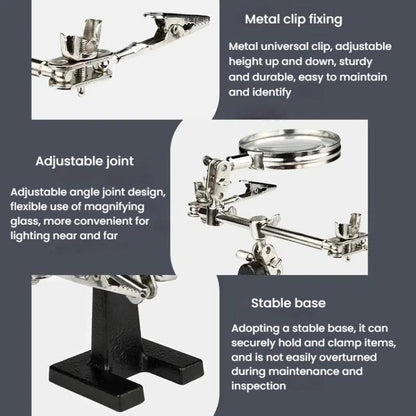 60mm Magnifying Glass With Auxiliary Clamp Soldering Iron Repair Circuit Board Desktop Magnifying Glass - Others by buy2fix | Online Shopping UK | buy2fix