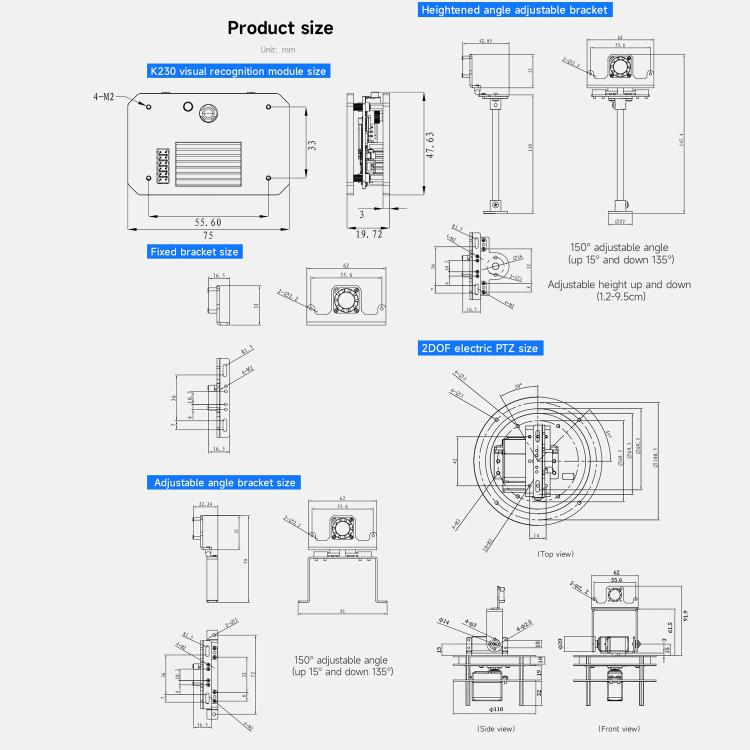 Yahboom K230 Vision Module Standard Edition CanMV Face Recognition Camera Sensor Fixed Bracket Set - Components Kits by Yahboom | Online Shopping UK | buy2fix