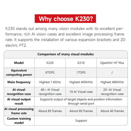 Yahboom K230 Vision Module Standard Edition CanMV Face Recognition Camera Sensor 2DOF Electric PTZ Set - Components Kits by Yahboom | Online Shopping UK | buy2fix