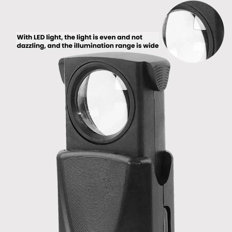30X Jewelry Mirror Drawer-Style Telescopic Magnifying Glass With LED Lighting - Hand Held Style by buy2fix | Online Shopping UK | buy2fix