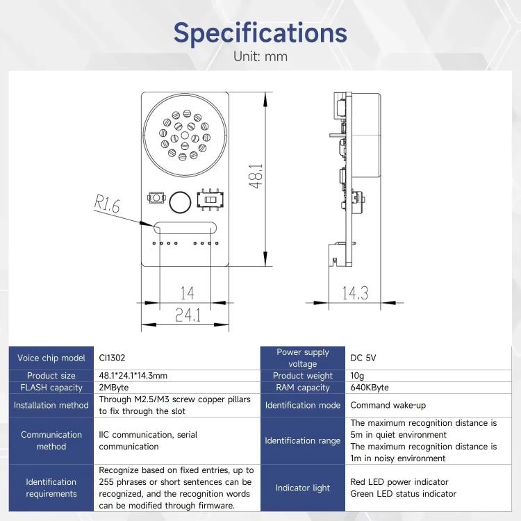 Yahboom Intelligent Voice Interaction Module Supports Custom Command Words CI1302 Chip - Sensor Module by Yahboom | Online Shopping UK | buy2fix