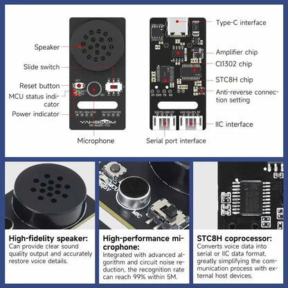 Yahboom Intelligent Voice Interaction Module Supports Custom Command Words CI1302 Chip - Sensor Module by Yahboom | Online Shopping UK | buy2fix