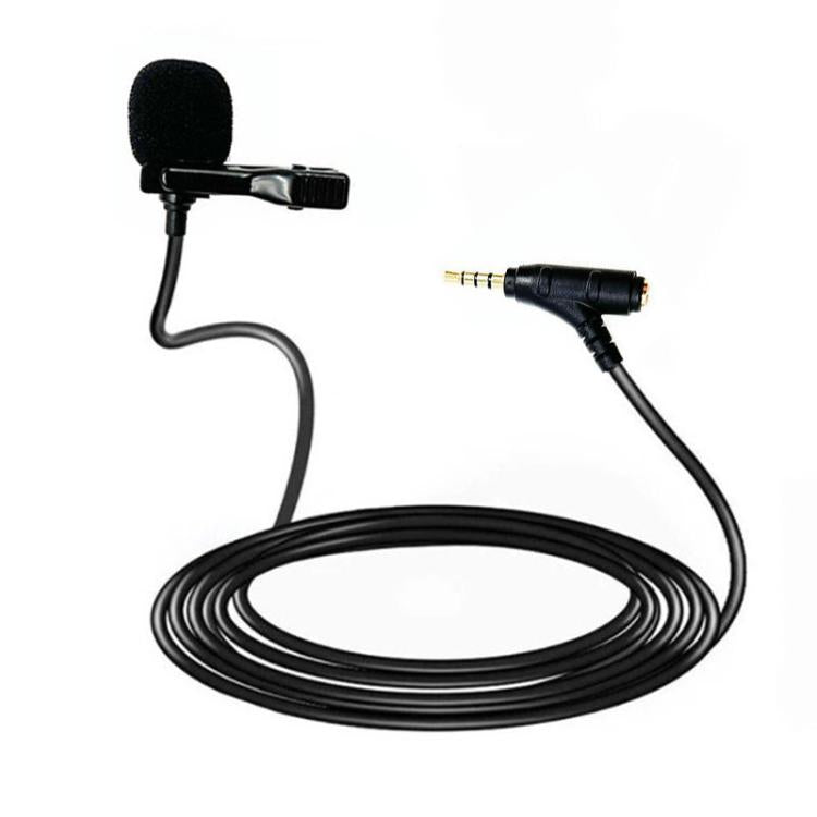 3.5mm TRRS Lavalier Microphone with Earphone Monitoring Jack Clip-on Lapel Mic 2m - Microphone by buy2fix | Online Shopping UK | buy2fix