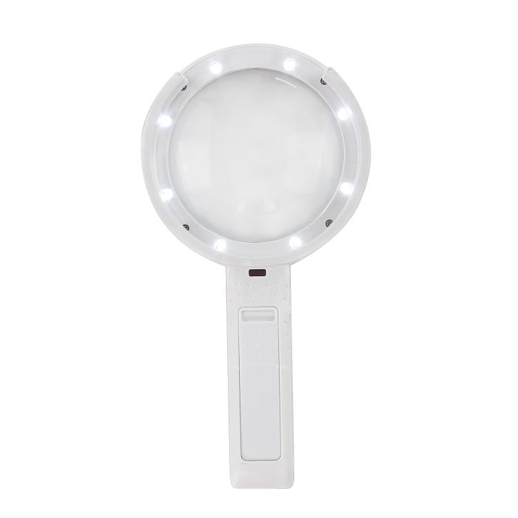 90mm 10X Foldable Handheld Magnifying Glass With 8 LED Lights - Hand Held Style by buy2fix | Online Shopping UK | buy2fix