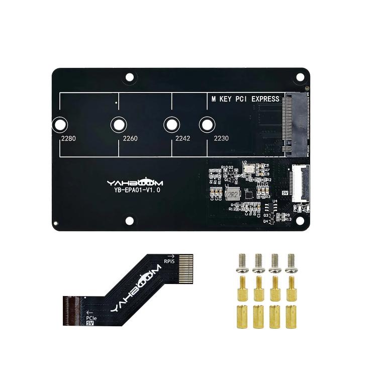 Yahboom PCIe To M.2 Adapter Expansion Board For Raspberry Pi 5 NVMe Expansion Board, Spec: Separate Board - Raspberry Pi Accessories by Yahboom | Online Shopping UK | buy2fix