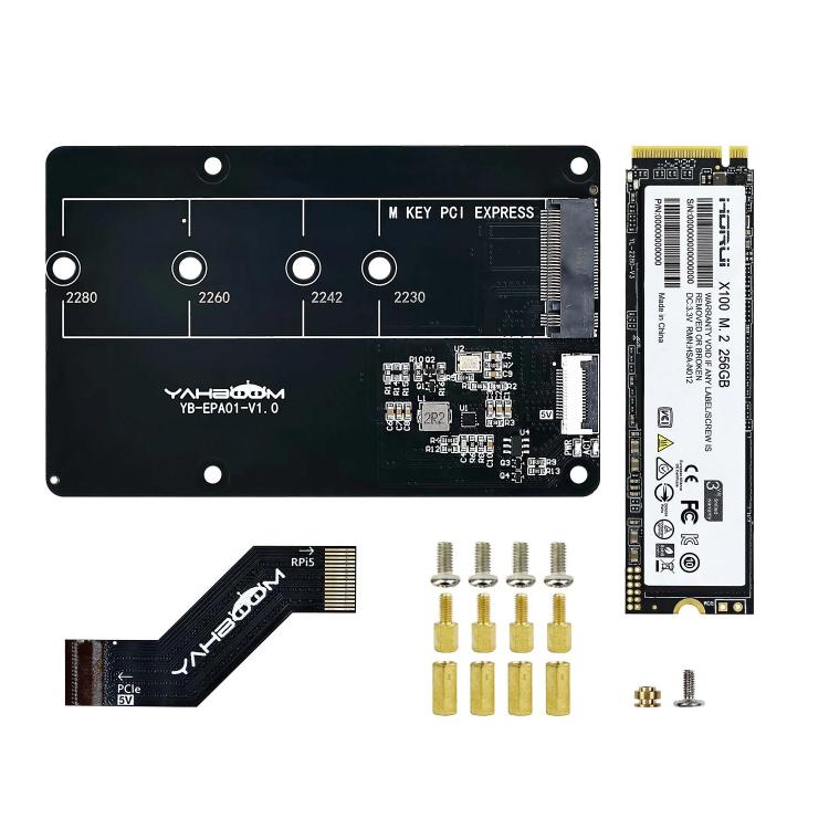 Yahboom PCIe To M.2 Adapter Expansion Board For Raspberry Pi 5 NVMe Expansion Board, Spec:  Board + 256G SSD - Raspberry Pi Accessories by Yahboom | Online Shopping UK | buy2fix