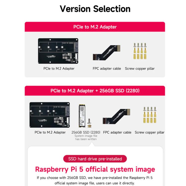 Yahboom PCIe To M.2 Adapter Expansion Board For Raspberry Pi 5 NVMe Expansion Board, Spec: Separate Board - Raspberry Pi Accessories by Yahboom | Online Shopping UK | buy2fix