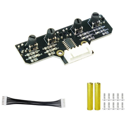 Yahboom 4 Channel Infrared Tracking Sensor Module For Smart Car Robot, Spec: With 6Pin Cable+23mm Copper Column - Sensor Module by Yahboom | Online Shopping UK | buy2fix