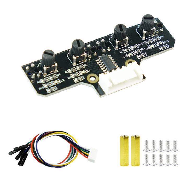 Yahboom 4 Channel Infrared Tracking Sensor Module For Smart Car Robot, Spec: With DuPont Cable+16mm Copper Column - Sensor Module by Yahboom | Online Shopping UK | buy2fix