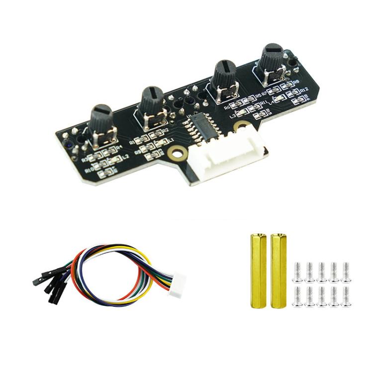 Yahboom 4 Channel Infrared Tracking Sensor Module For Smart Car Robot, Spec: With DuPont Cable+23mm Copper Column - Sensor Module by Yahboom | Online Shopping UK | buy2fix