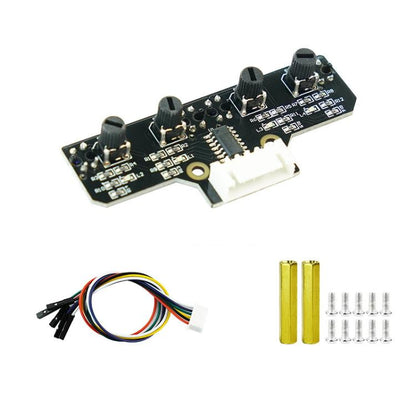 Yahboom 4 Channel Infrared Tracking Sensor Module For Smart Car Robot, Spec: With DuPont Cable+23mm Copper Column - Sensor Module by Yahboom | Online Shopping UK | buy2fix