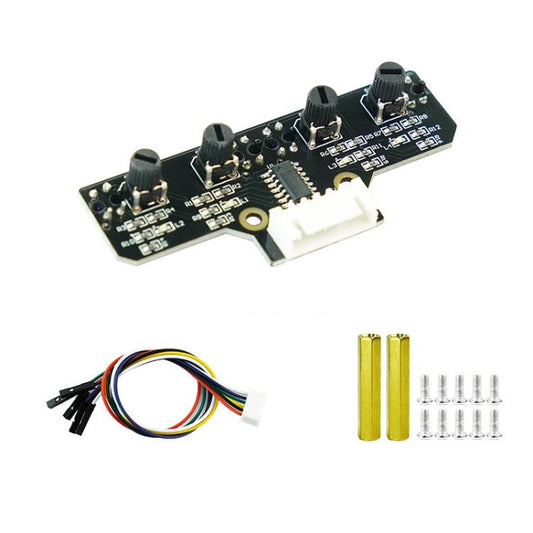 Yahboom 4 Channel Infrared Tracking Sensor Module For Smart Car Robot, Spec: With DuPont Cable+23mm Copper Column - Sensor Module by Yahboom | Online Shopping UK | buy2fix