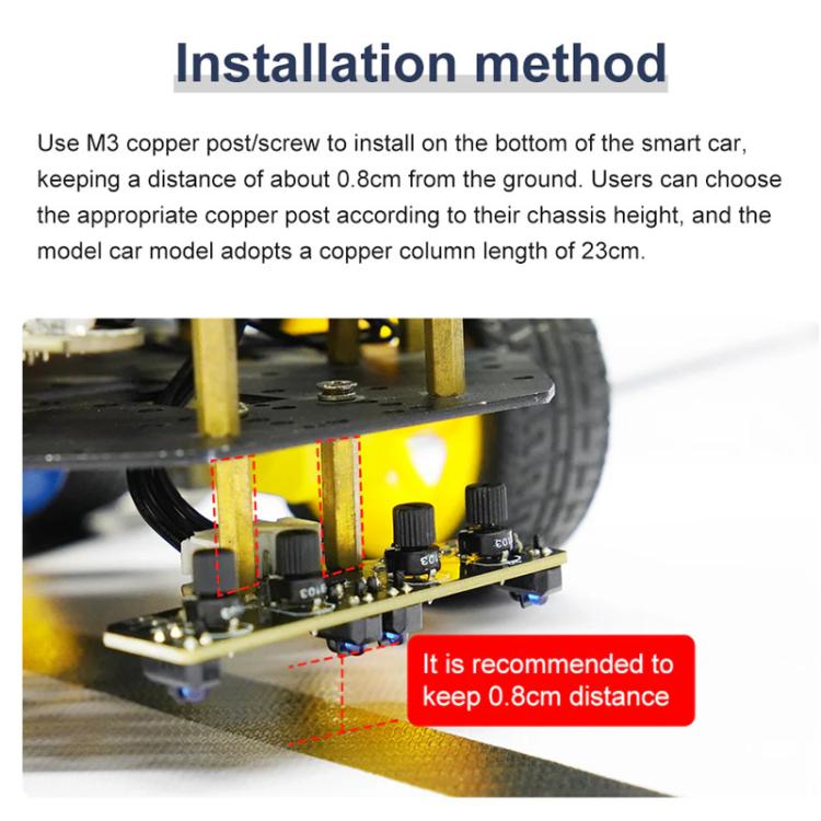 Yahboom 4 Channel Infrared Tracking Sensor Module For Smart Car Robot, Spec: Module+DuPont Cable - Sensor Module by Yahboom | Online Shopping UK | buy2fix