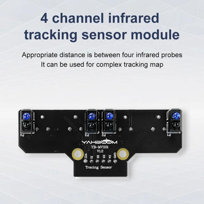 Yahboom 4 Channel Infrared Tracking Sensor Module For Smart Car Robot, Spec: Module+DuPont Cable - Sensor Module by Yahboom | Online Shopping UK | buy2fix