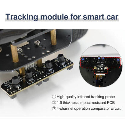 Yahboom 4 Channel Infrared Tracking Sensor Module For Smart Car Robot, Spec: Module+DuPont Cable - Sensor Module by Yahboom | Online Shopping UK | buy2fix