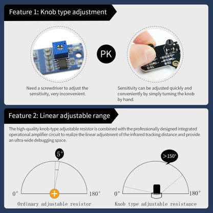Yahboom 4 Channel Infrared Tracking Sensor Module For Smart Car Robot, Spec: With DuPont Cable+16mm Copper Column - Sensor Module by Yahboom | Online Shopping UK | buy2fix