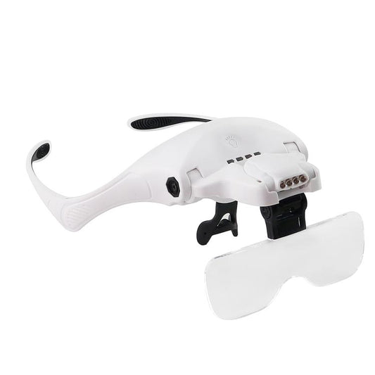 9892TSC1 USB Charging LED Light Touch Switch Mechanical Repair Head Mounted Magnifier - Glasses Style by buy2fix | Online Shopping UK | buy2fix