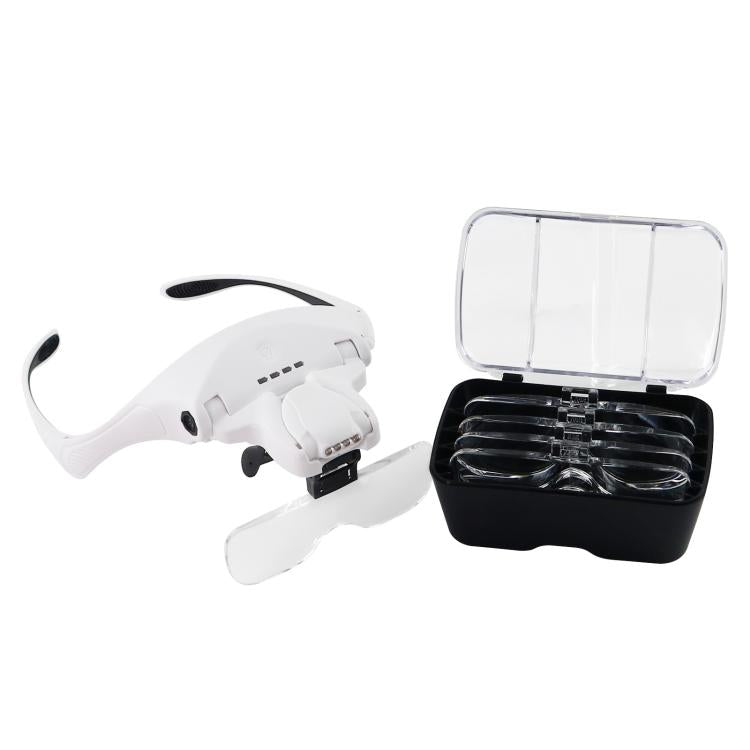 9892TSC1 USB Charging LED Light Touch Switch Mechanical Repair Head Mounted Magnifier - Glasses Style by buy2fix | Online Shopping UK | buy2fix